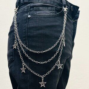 Fairycore Star Charm Layered Pant Chain Belt